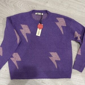 Purple Lightning Crew Neck Sweater